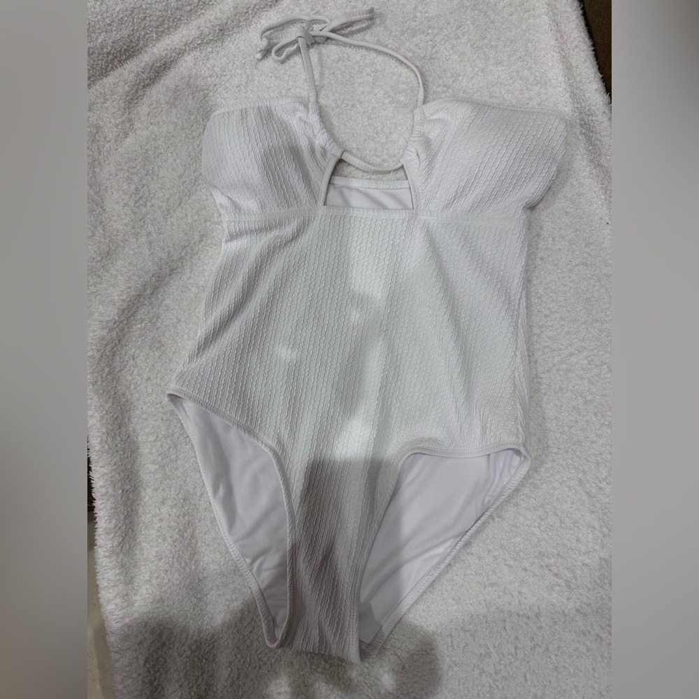 Primark White Halter Onepiece Swimsuit